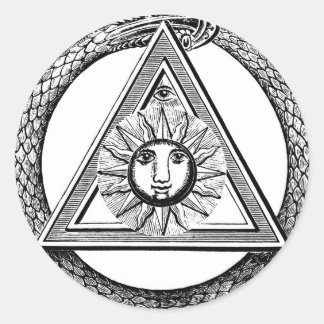 Adesivo Redondo Triângulo Freemason Cobra