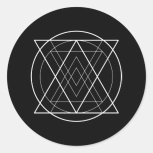 Adesivo Redondo Triângulos dentro círculo geometria sagrada