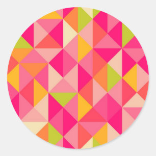 Adesivo Redondo Triângulos padrão geométrico