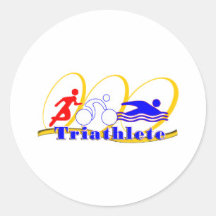 Adesivo Redondo Triathlete - funcione a natação da bicicleta
