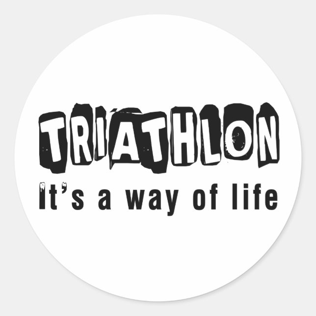 Adesivo Redondo Triathlon É um modo de vida (Frente)
