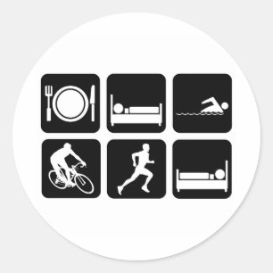 Adesivo Redondo Triathlon engraçado