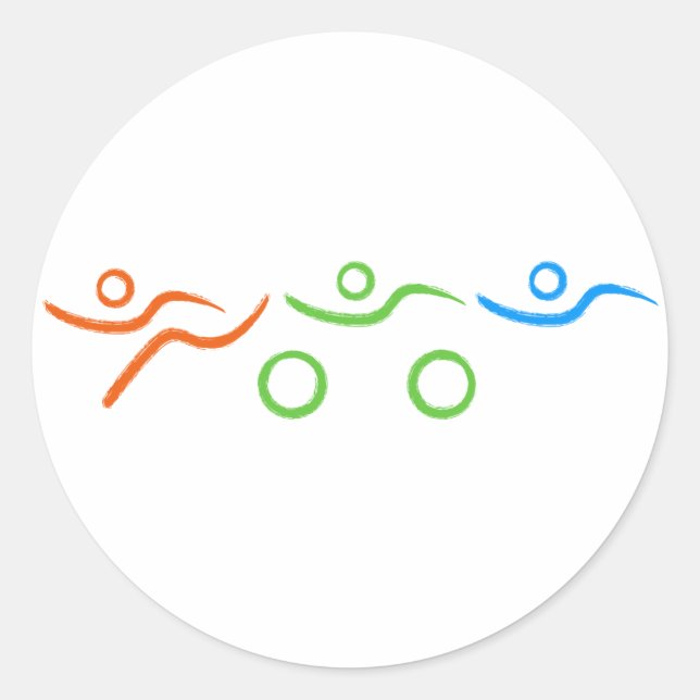 Adesivo Redondo Triathlon legal e design único (Frente)