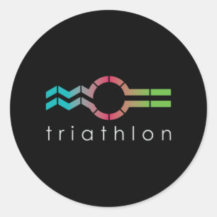 Adesivo Redondo Triathlon_Natação Bike Run