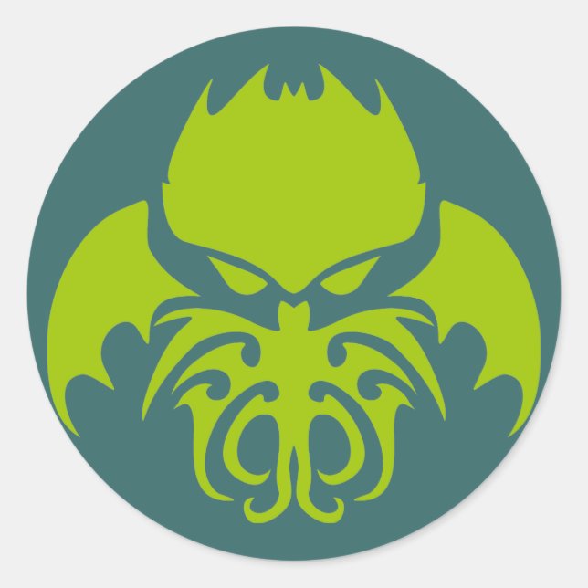 Adesivo Redondo Tribal Cthulhu (Frente)