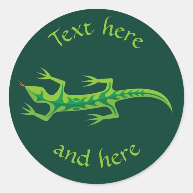 Adesivo Redondo Tribal Lizard Green (Frente)
