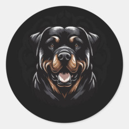 Adesivo Redondo Tribal Rottweiler Sticker – Fierce & Loyal