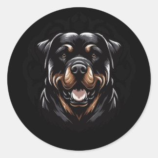 Adesivo Redondo Tribal Rottweiler Sticker – Fierce & Loyal