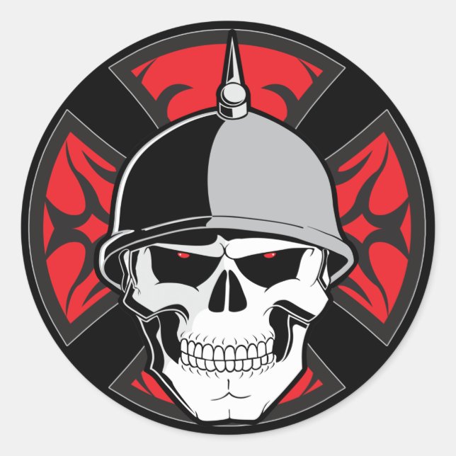 Adesivo Redondo Tribal Round Cross Skull (Frente)