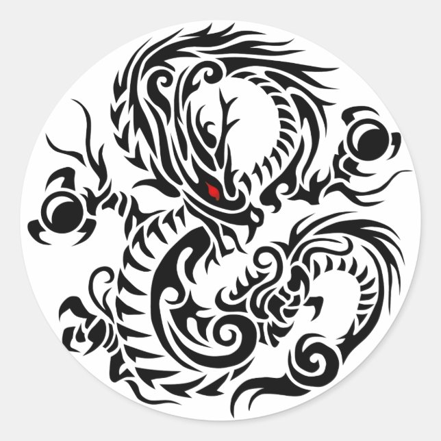 Adesivo Redondo tribal ryuu 4 (Frente)