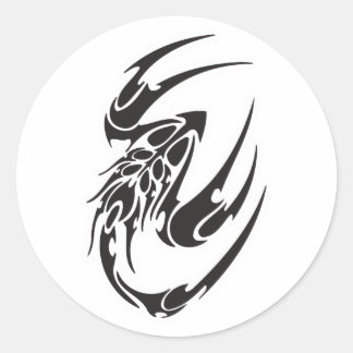 Adesivo Redondo Tribal Scorpion Design