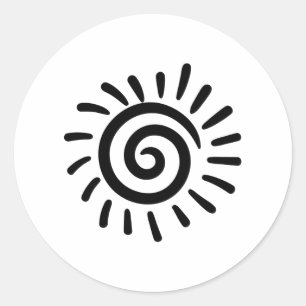 Adesivo Redondo Tribal Sun