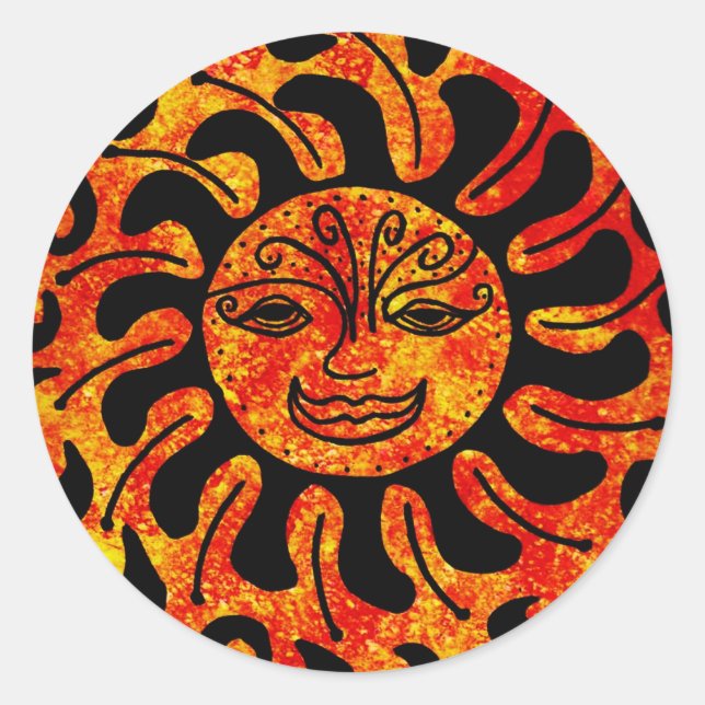 Adesivo Redondo Tribal Sun (Frente)