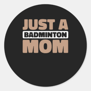 Adesivo Redondo Tribunal de Badminton - Jogador Shuttle Apenas Um 