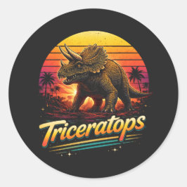 Adesivo Redondo Triceratops