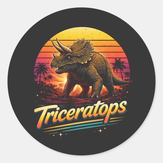 Adesivo Redondo Triceratops (Frente)