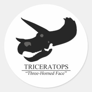 Adesivo Redondo Triceratops Skull