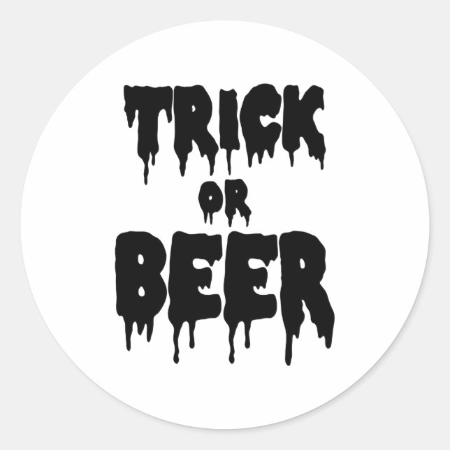 Adesivo Redondo trick or beer (Frente)