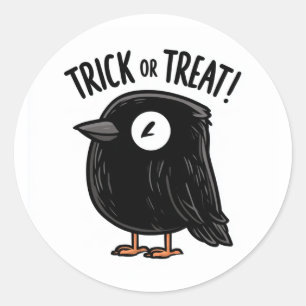 Adesivo Redondo Trick or Treat! - Corvo 1
