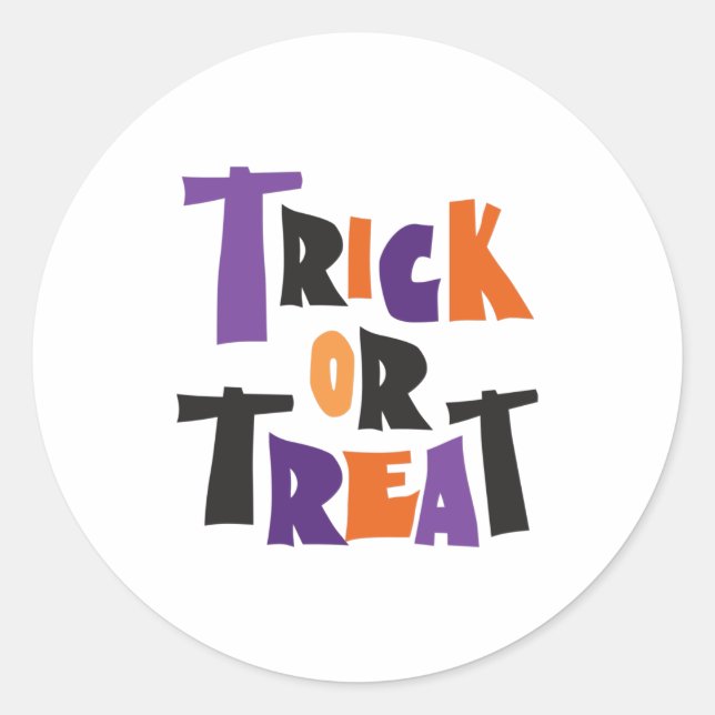 Adesivo Redondo Trick or treat Halloween scary night (Frente)