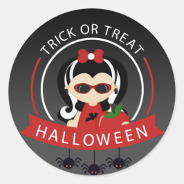 Adesivo Redondo Trick or Treat Halloween Vampress
