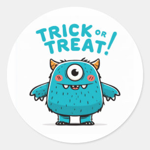 Adesivo Redondo Trick or Treat! - Monstro #2