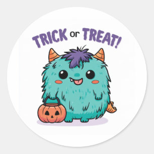 Adesivo Redondo Trick or Treat! - Monstro #4