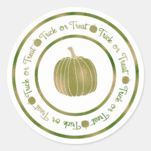 Adesivo Redondo Trick or Treat & Pumpkin Green Glam Halloween
