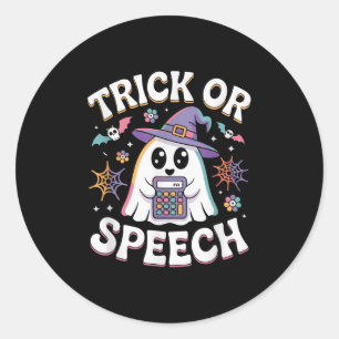 Adesivo Redondo Trick Ou Speech Retro Slp Halloween Terapia De Fal