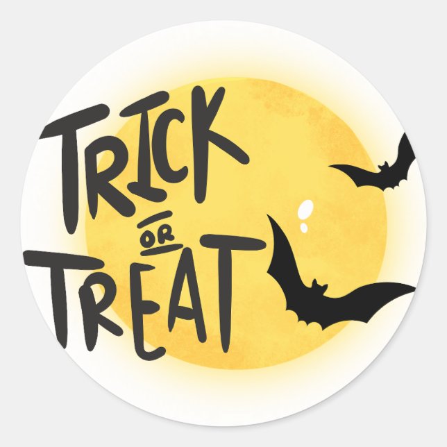 Adesivo Redondo Trick ou trata halloween (Frente)