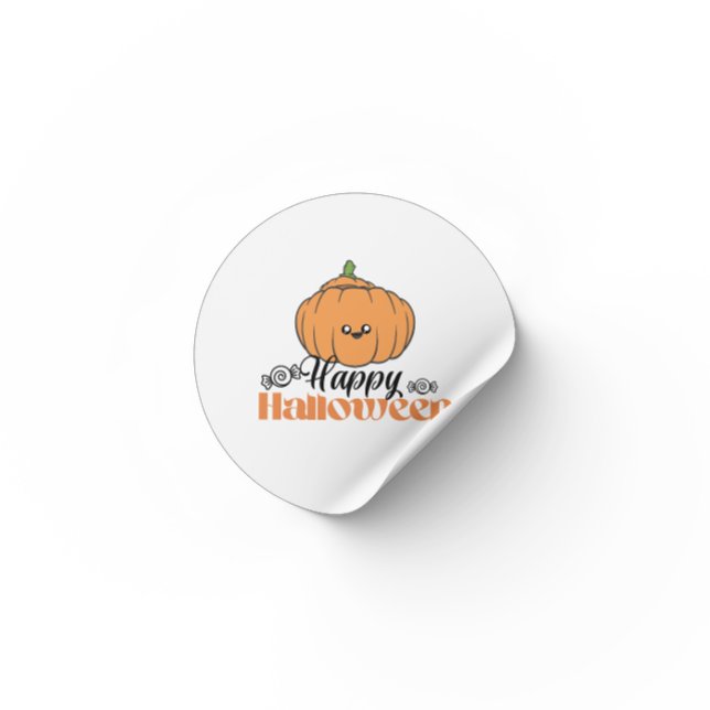 Adesivo Redondo Trick ou Treine convites para festas bonitinhas de (Criador carregado)