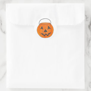Adesivo Redondo Trick ou Treine Jack o'Lantern Pumpkin Halloween