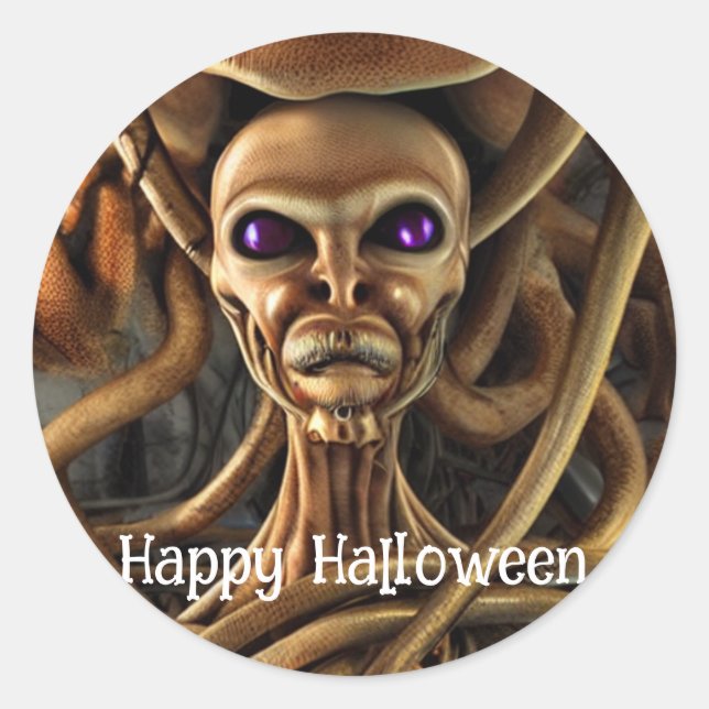 Adesivo Redondo Trick ou Treine o Halloween (Frente)