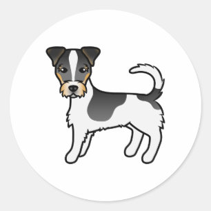 Adesivo Redondo Tricolor Rough Casaco Jack Russell Terrier