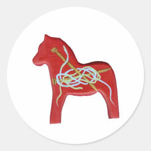 Adesivo Redondo Tricotar Dala Horse Sticker