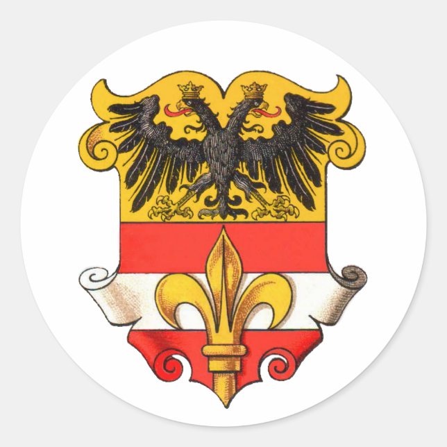 Adesivo Redondo Trieste Casaco de Armas 1467-1919 (Frente)