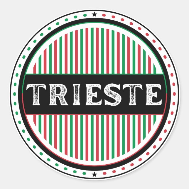Adesivo Redondo Trieste City Pride Emblem – Italian Identity (Frente)
