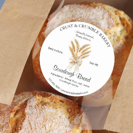 Adesivo Redondo Trigo Sourdough Ingredientes de pão
