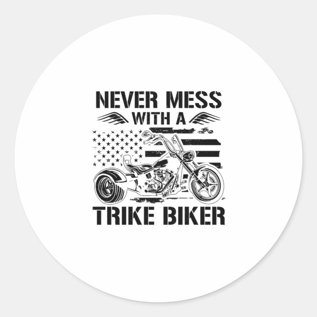 Adesivo Redondo Trike Sayings | Triker Trikes Biker Biking Gifts (Frente)