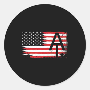 Adesivo Redondo Trilha Appalachian Bandeira Americana Patriótica C