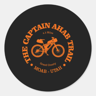 Adesivo Redondo Trilha Captain Ahab Divertida Moab Utah Ciclismo d