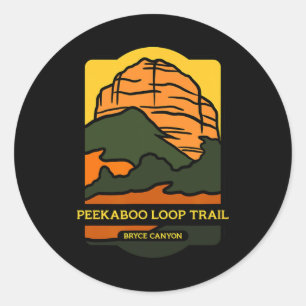 Adesivo Redondo Trilha de Loop Peekaboo - Bryce Canyon Horseback R