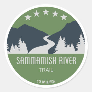 Adesivo Redondo Trilha do Rio Sammamish Washington