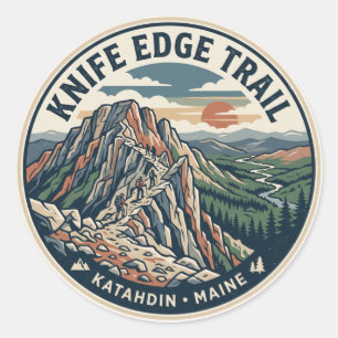 Adesivo Redondo Trilha Knife Edge, Katahdin Maine