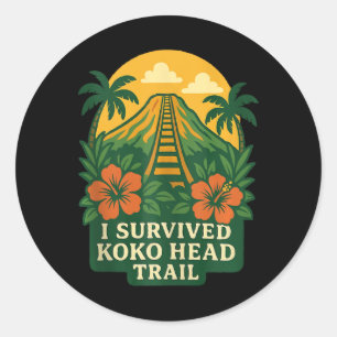 Adesivo Redondo Trilha Koko Head Havaí Oahu Havaiano Caminhada Cam