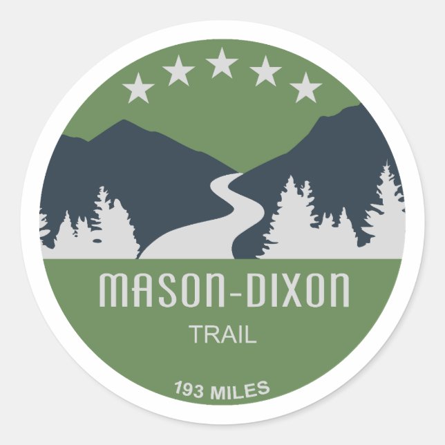 Adesivo Redondo Trilha Mason-Dixon (Frente)