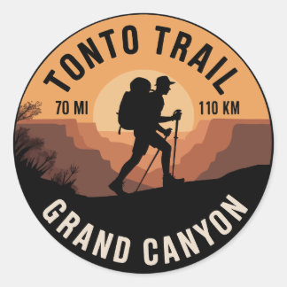 Adesivo Redondo Trilha Tonto Grand Canyon Caminhada