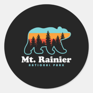 Adesivo Redondo Trilhas do Parque Nacional Mt Rainier Washington U