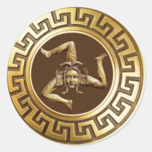 Adesivo Redondo Trinacria da Sicília (Bronze)