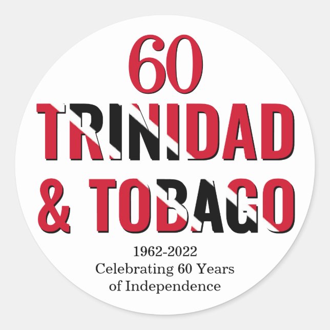 Adesivo Redondo TRINIDAD 60º aniversário da Independência (Frente)